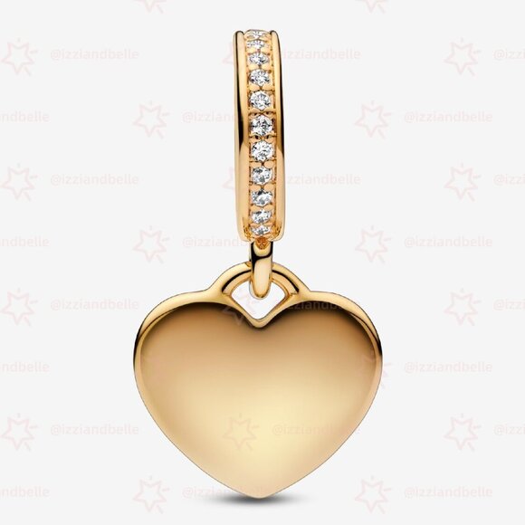 Pandora Engravable Heart Tag Dangle Charm - Picture 3 of 6